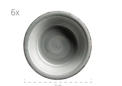 Die moderne Hausfrau Teller-Set, Steingut Lumaca Rauchblau