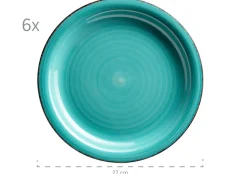 Die moderne Hausfrau Teller-Set, Steingut Lumaca Laguna