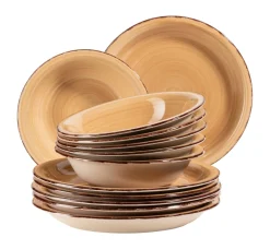 Die moderne Hausfrau Teller-Set, Steingut Lumaca Laguna