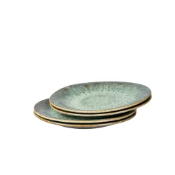 Die moderne Hausfrau Teller-Set, Steinzeug Flussufer blau, grün, braun