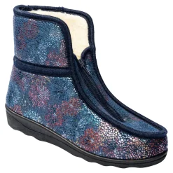 Damen Die moderne Hausfrau Thermo-Hausschuh „Fleur“ blau