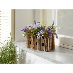 Die moderne Hausfrau Tischdeko "Blumenzaun" blau