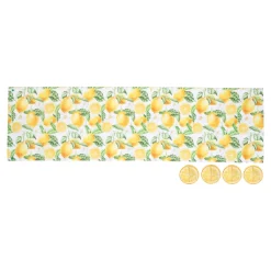 Die moderne Hausfrau Tischläufer & Glasuntersetzern-Set „Zitronentraum“, 5-teilig