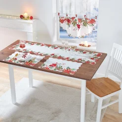 Die moderne Hausfrau Tischläufer, 140x40 cm & Platzset, 2 Stück „Weihnachtszauber“