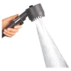 Die moderne Hausfrau Turbo-Duschkopf-Set „3 in 1“ + Gratis Wandhalterung