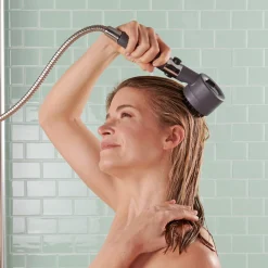 Die moderne Hausfrau Turbo-Duschkopf-Set „3 in 1“ + Gratis Wandhalterung