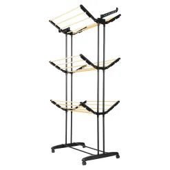 Die moderne Hausfrau Turmwäscheständer "Genial", platzsparend klappbar, mit Rollen mit Sockenclips