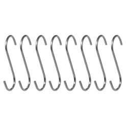 Die moderne Hausfrau Universal-Haken „Edelstahl“, 8 Stück