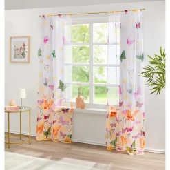 Die moderne Hausfrau Vorhangschal „Schmetterling“, 2 Stück