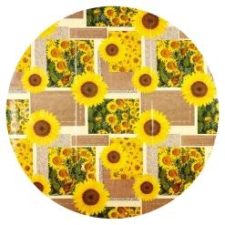 Die moderne Hausfrau Wachstuch-Tischdecke "Sonnenblumen" Ø140 cm