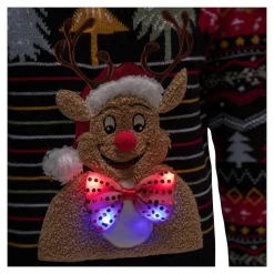 Damen Die moderne Hausfrau Weihnachts-Pullover „LED-Rentier“
