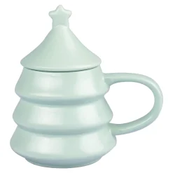 Die moderne Hausfrau Weihnachtstasse „Tannenbaum“ mit Deckel, 270 ml grün