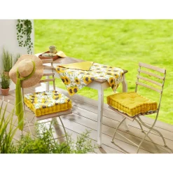 Die moderne Hausfrau Wende-Sitzkissen „Sonnenblume“