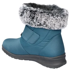 Damen Die moderne Hausfrau Winterstiefelette mit Spikes & Klett „Monika“ petrol