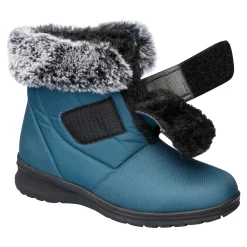 Damen Die moderne Hausfrau Winterstiefelette mit Spikes & Klett „Monika“ petrol