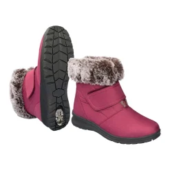 Damen Die moderne Hausfrau Winterstiefelette mit Spikes & Klett „Monika“ beere