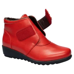 Damen Die moderne Hausfrau ﻿Wärme-Klettstiefelette „Beatrice“ rot