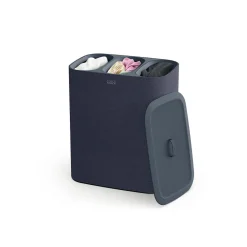 Die moderne Hausfrau Wäschesammler, Wäschekorb Tota Trio mit Deckel, 3 Fächer, 90 l schwarz