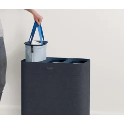 Die moderne Hausfrau Wäschesammler, Wäschekorb Tota Trio mit Deckel, 3 Fächer, 90 l schwarz