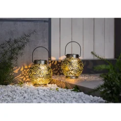 Die moderne Hausfrau XL-Metall-Solar-Leuchten, 2 Stück